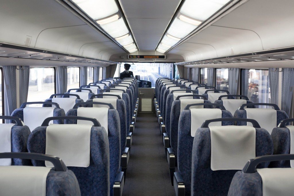 Interior of local train to Matsumoto