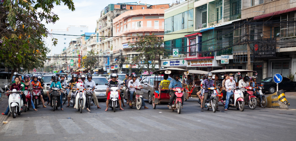 Stop light in Phnom Penh